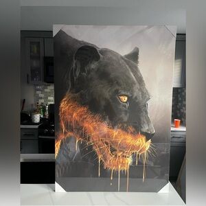 BRAND NEW! Extra Large Panther canvas hanging picture.